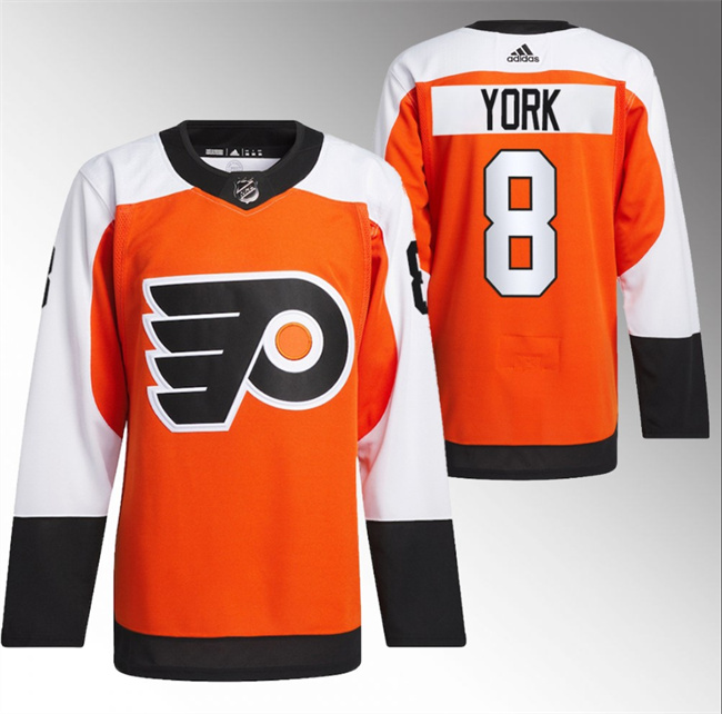 Men's Philadelphia Flyers #8 Cam York 2023/24 Orange Stitched Jersey Men's Philadelphia Flyers #8 Cam York 2023/24 Orange Stitched Jersey