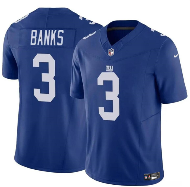 Youth New York Giants #3 Deonte Banks Blue 2023 F.U.S.E Vapor Stitched Jersey Youth New York Giants #3 Deonte Banks Blue 2023 F.U.S.E Vapor Stitched Jersey
