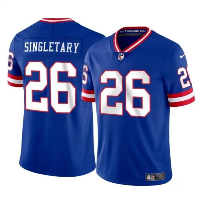 Youth New York Giants #26 Devin Singletary Royal Throwback Vapor Untouchable Limited Stitched Jersey Youth New York Giants #26 Devin Singletary Royal Throwback Vapor Untouchable Limited Stitched Jersey