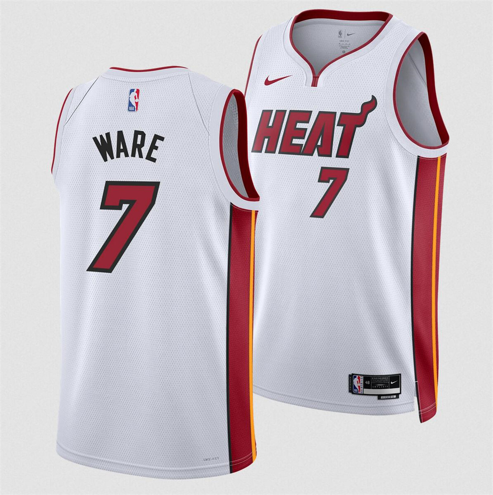 Men's Miami Heat #7 Kel'el Were White 2024 Draft Association Edition Stitched Basketball Jersey Men's Miami Heat #7 Kel'el Were White 2024 Draft Association Edition Stitched Basketball Jersey