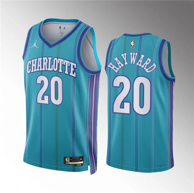 Men's Charlotte Hornets #20 Gordon Hayward Teal 2023/24 Classic Edition Stitched Basketball Jersey Men's Charlotte Hornets #20 Gordon Hayward Teal 2023/24 Classic Edition Stitched Basketball Jersey