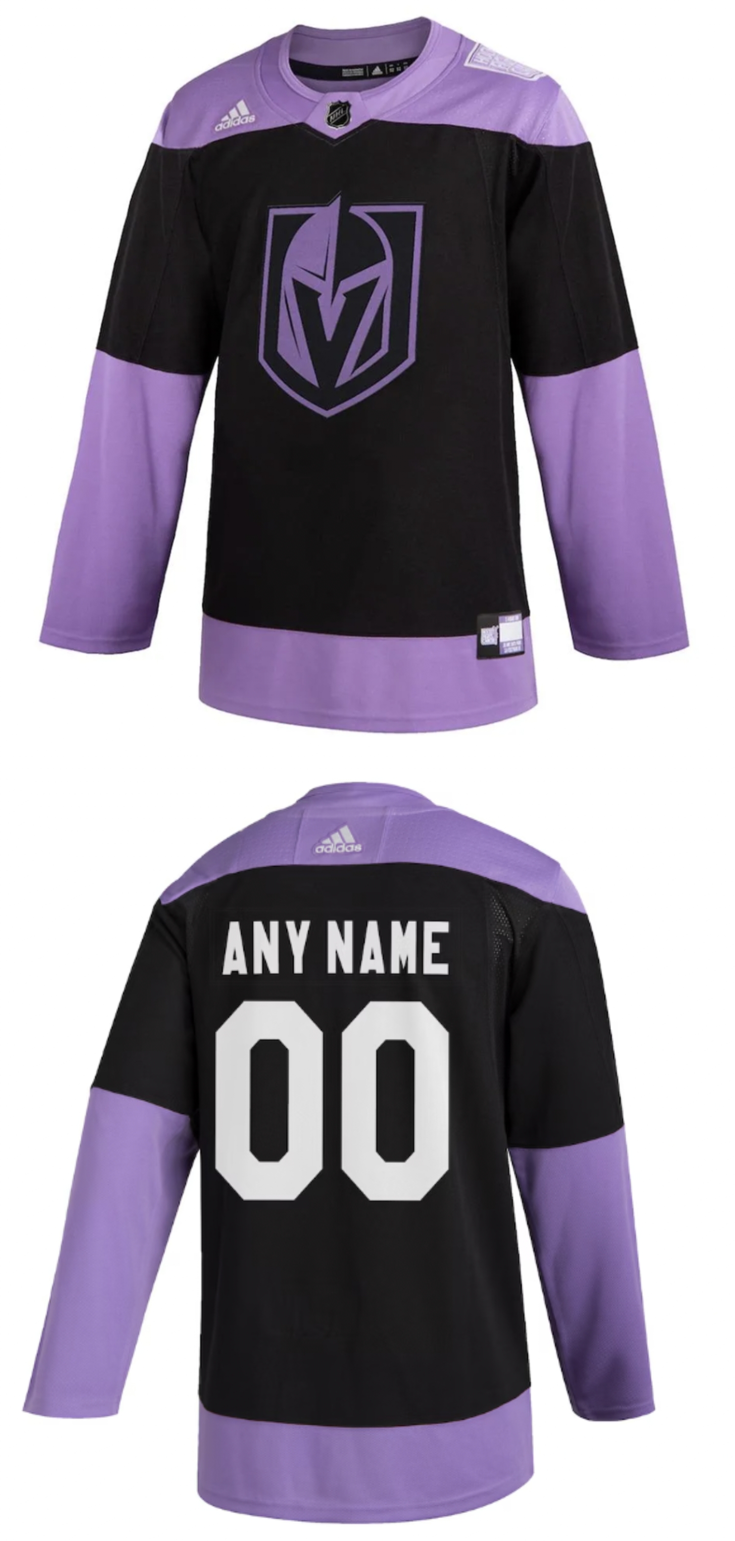 Men's Vegas Golden Knights Black Hockey Fights Cancer Practice Jersey
