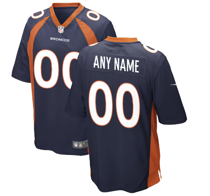 Youth Denver Broncos Custom Navy Alternate Stitched Game Jersey