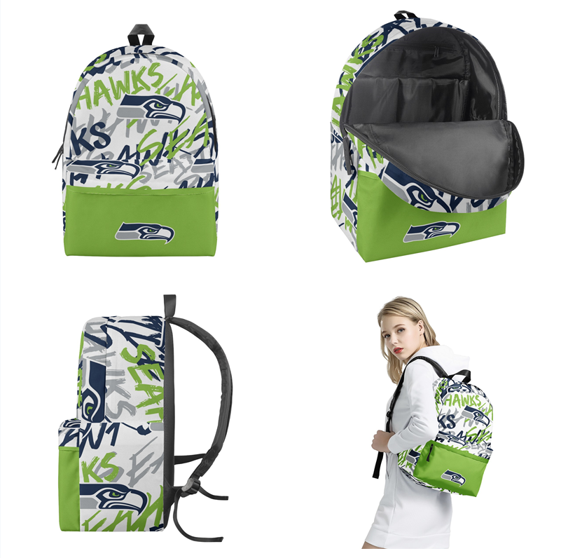 Seattle Seahawks All Over Print Polyester Backpack 001 Seattle Seahawks All Over Print Polyester Backpack 001