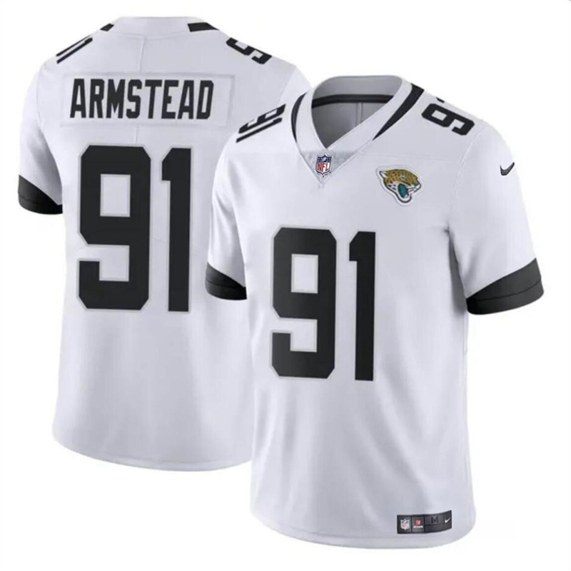 Youth Jacksonville Jaguars #91 Arik Armstead White Vapor Untouchable Limited Stitched Jersey
