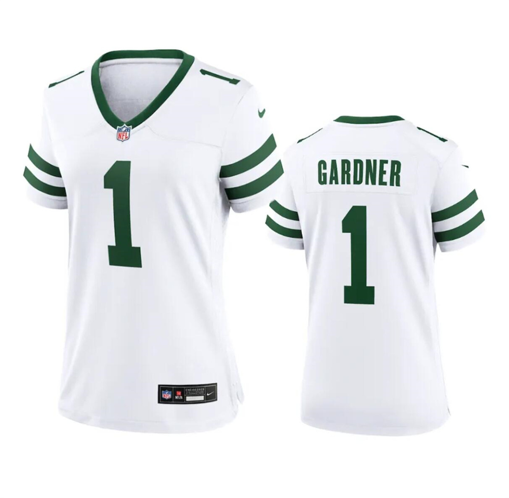 Women's New York Jets #1 Ahmad Sauce White 2024 Stitched Football Jersey(Run Small) Women's New York Jets #1 Ahmad Sauce White 2024 Stitched Football Jersey(Run Small)