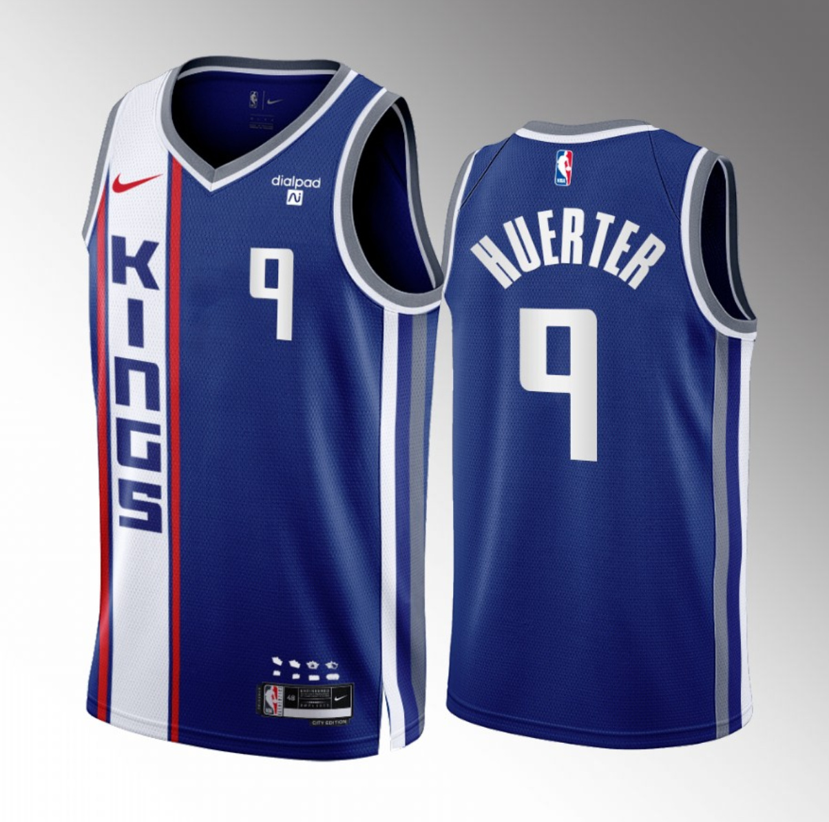 Men's Sacramento Kings #9 Kevin Huerter Blue 2023/24 City Edition Stitched Basketball Jersey Men's Sacramento Kings #9 Kevin Huerter Blue 2023/24 City Edition Stitched Basketball Jersey