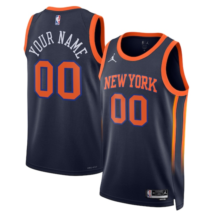 Men's New Yok Knicks Active Player Custom Black 2025 Statement Edition Stitched Basketball Jersey Men's New Yok Knicks Active Player Custom Black 2025 Statement Edition Stitched Basketball Jersey
