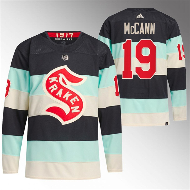 Men's Seattle Kraken #19 Jared McCann 2024 Deep Sea Blue Winter Classic Stitched Jersey