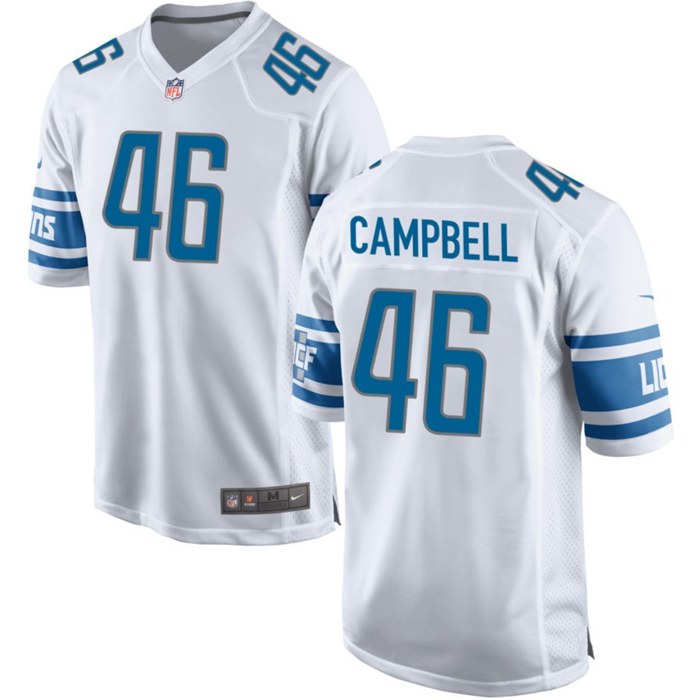 Youth Detroit Lions #46 Jack Campbell White Stitched Game Jersey Youth Detroit Lions #46 Jack Campbell White Stitched Game Jersey