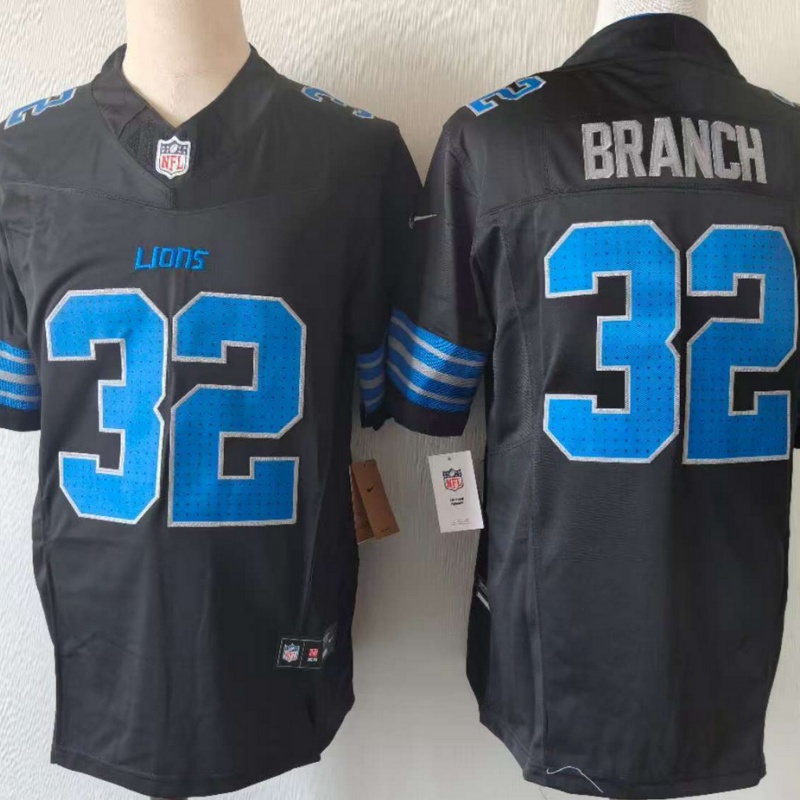 Women's Detroit Lions #32 Brian Branch Black 2024 F.U.S.E. Vapor Limited Stitched Jersey(Run Smaller)