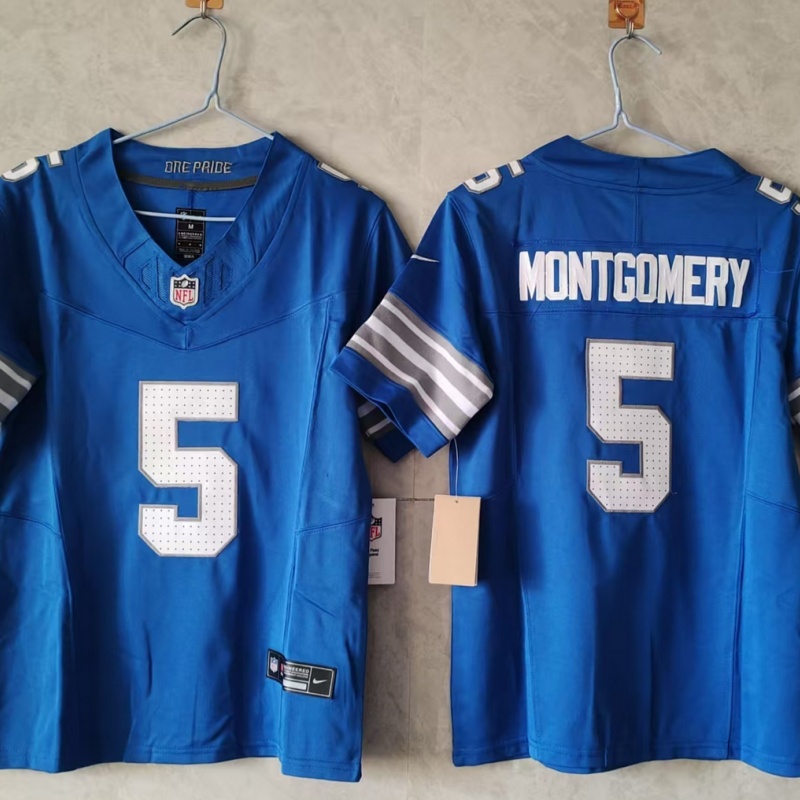 Youth Detroit Lions #5 David Montgomery Blue 2025 F.U.S.E. Vapor Limited Stitched Jersey