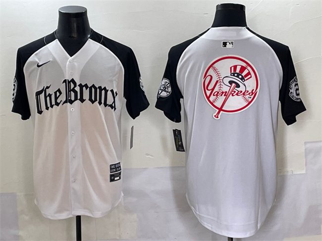 Men's New York Yankees Team Big Logo White/Black 'Gothic Legacy Edition' Vapor Premier Limited Stitched Baseball Jersey 004