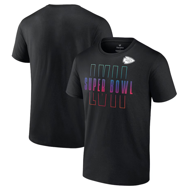 Men's Kansas City Chiefs Black Super Bowl LVII Open Sky T-Shirt Men's Kansas City Chiefs Black Super Bowl LVII Open Sky T-Shirt