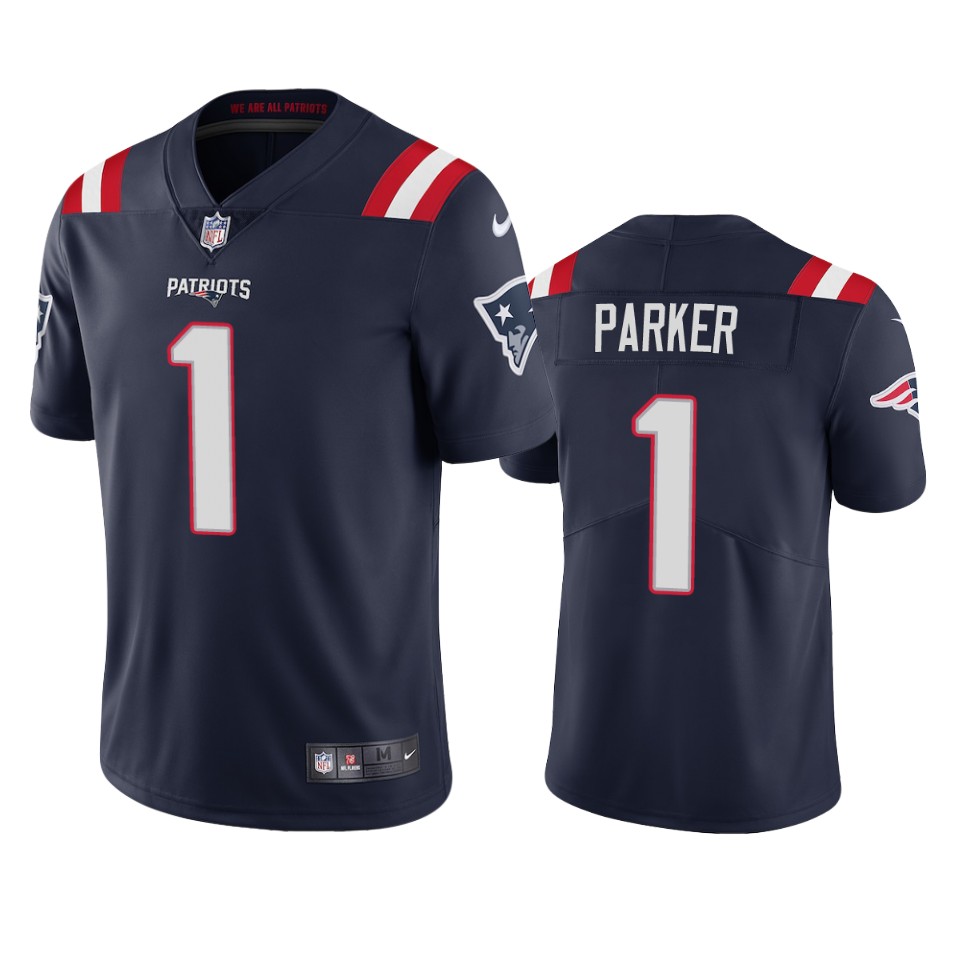 Men's New England Patriots #1 DeVante Parker Navy Vapor Untouchable Limited Stitched Jersey Men's New England Patriots #1 DeVante Parker Navy Vapor Untouchable Limited Stitched Jersey