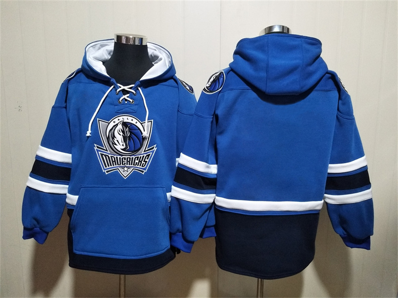 Men's Dallas Mavericks Blank Blue/Navy Ageless Must-Have Lace-Up Pullover Hoodie