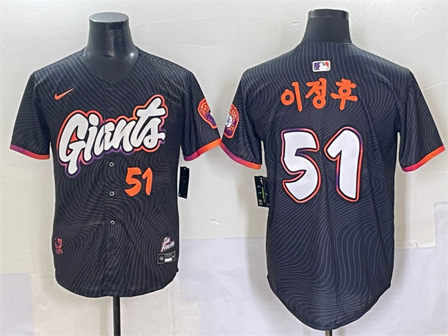 Men's San Francisco Giants #51 이정후 Anthracite 2025 City Connect Limited Stitched Baseball Jersey