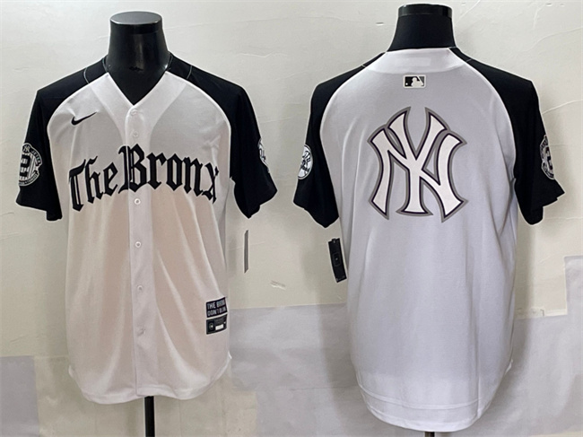 Men's New York Yankees Team Big Logo White/Black 'Gothic Legacy Edition' Vapor Premier Limited Stitched Baseball Jersey 005