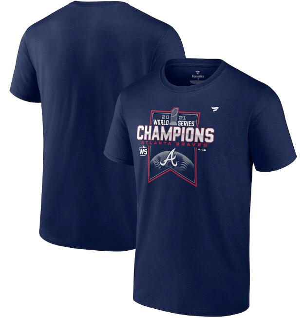 Men's Atlanta Braves 2021 Navy World Series Champions Locker Room T-Shirt Men's Atlanta Braves 2021 Navy World Series Champions Locker Room T-Shirt
