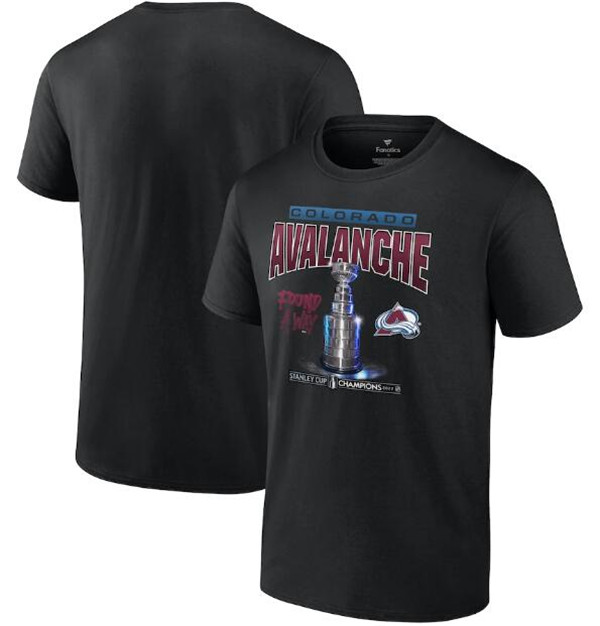 Men's Colorado Avalanche Black 2022 Stanley Cup Champions Found A Way 3D T-Shirt Men's Colorado Avalanche Black 2022 Stanley Cup Champions Found A Way 3D T-Shirt
