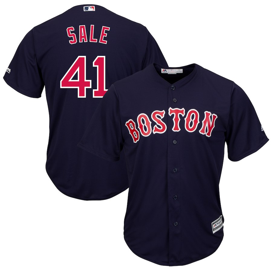 Men's Boston Red Sox #41 Chris Sale Majestic Navy Cool Base Player Stitched MLB Jersey Men's Boston Red Sox #41 Chris Sale Majestic Navy Cool Base Player Stitched MLB Jersey