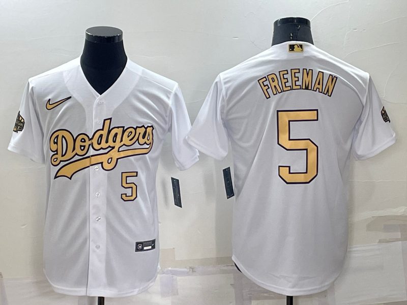 Men's Los Angeles Dodgers #5 Freddie Freeman 2022 All-Star White Cool Base Stitched Baseball Jersey Men's Los Angeles Dodgers #5 Freddie Freeman 2022 All-Star White Cool Base Stitched Baseball Jersey