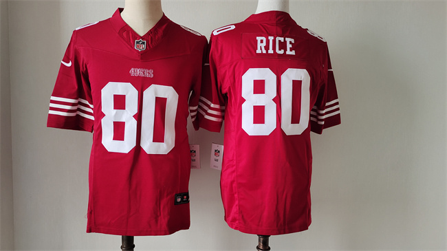 Men's NFL San Francisco 49ers #80 Jerry Rice Red 2023 F.U.S.E. Vapor Untouchable Limited Stitched Jersey Men's NFL San Francisco 49ers #80 Jerry Rice Red 2023 F.U.S.E. Vapor Untouchable Limited Stitched Jersey