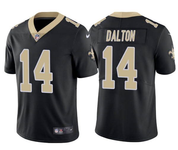 Men's New Orleans Saints #14 Andy Dalton Black Vapor Limited Stitched Jersey Men's New Orleans Saints #14 Andy Dalton Black Vapor Limited Stitched Jersey