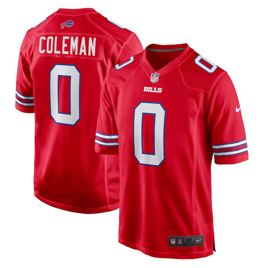 Men's Buffalo Bills #0 Keon Coleman Red Alternate Game Stitched Football Jersey