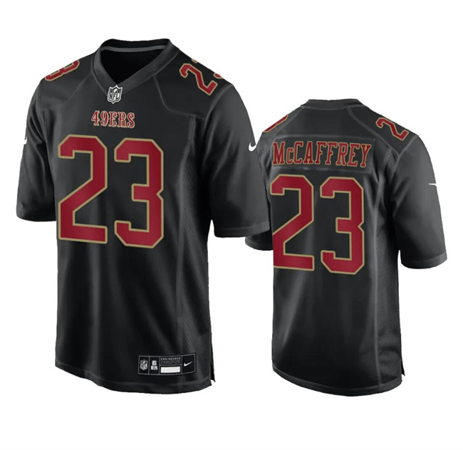 Men's San Francisco 49ers #23 Christian McCaffrey Black Fashion Vapor Untouchable Limited Stitched Football Jersey Men's San Francisco 49ers #23 Christian McCaffrey Black Fashion Vapor Untouchable Limited Stitched Football Jersey
