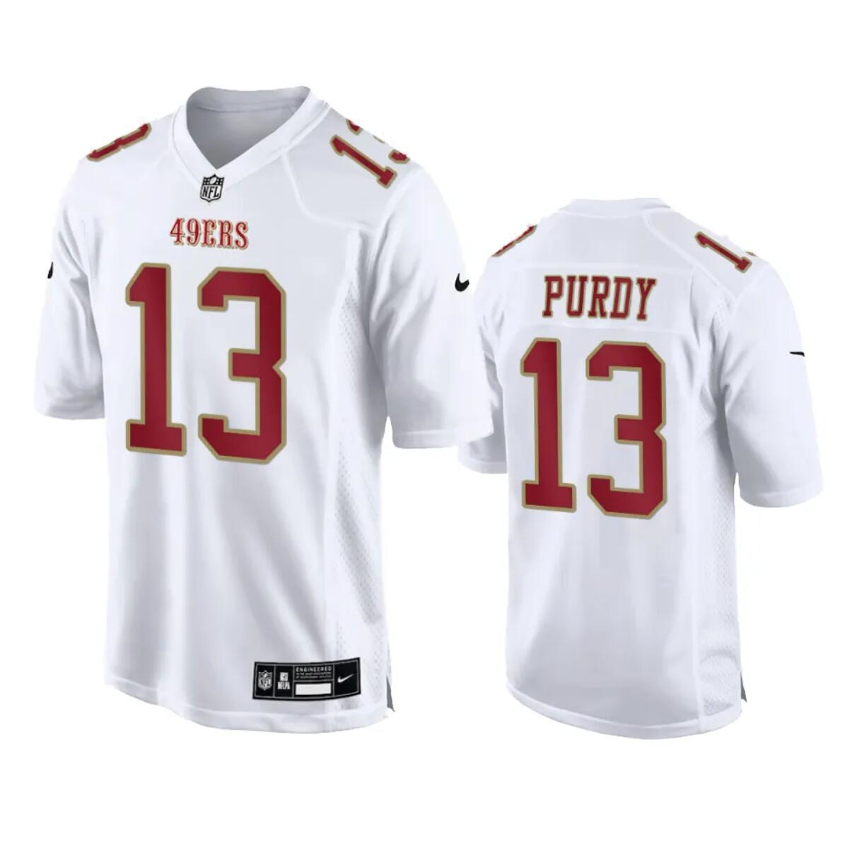 Men's San Francisco 49ers #13 Brock Purdy White Fashion Vapor Untouchable Limited Stitched Football Jersey Men's San Francisco 49ers #13 Brock Purdy White Fashion Vapor Untouchable Limited Stitched Football Jersey