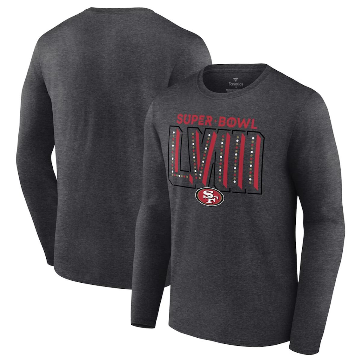 Men's San Francisco 49ers Heather Charcoal Super Bowl LVIII Local Team Long Sleeve T-Shirt Men's San Francisco 49ers Heather Charcoal Super Bowl LVIII Local Team Long Sleeve T-Shirt