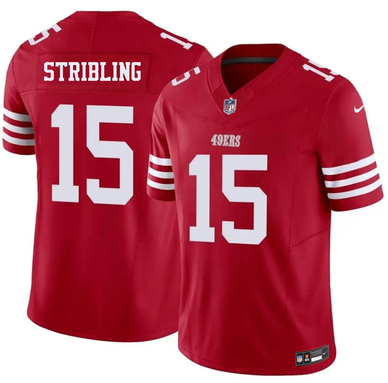 Men's San Francisco 49ers #15 De'Zhaun Stribling Red 2026 F.U.S.E. Vapor Untouchable Limited Stitched Football Jersey