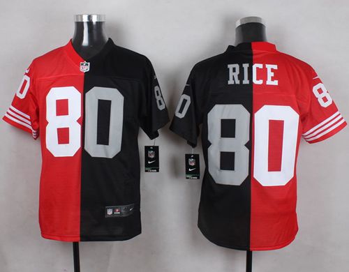 Men's San Francisco 49ers Active Player Custom Split Red/Black Two Tone Las Vegas Raiders Stitched Football Jersey Men's San Francisco 49ers Active Player Custom Split Red/Black Two Tone Las Vegas Raiders Stitched Football Jersey