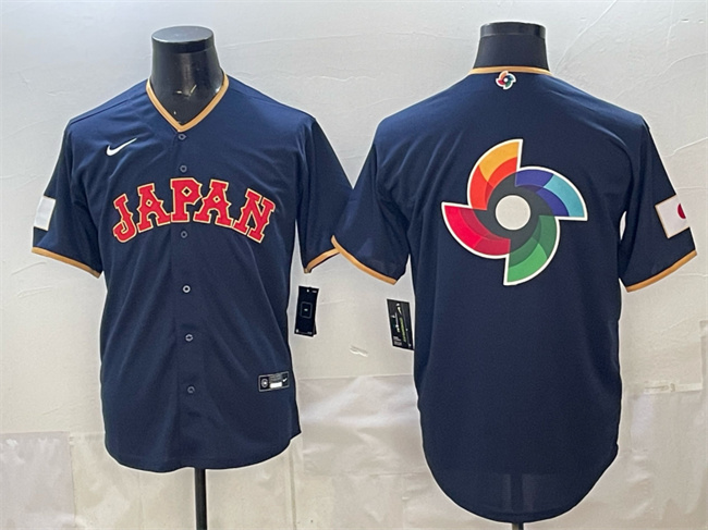 Men's Japan Baseball Team Big Logo Navy 2026 World Baseball Classic Road Stadium Stitched Jersey Men's Japan Baseball Team Big Logo Navy 2026 World Baseball Classic Road Stadium Stitched Jersey
