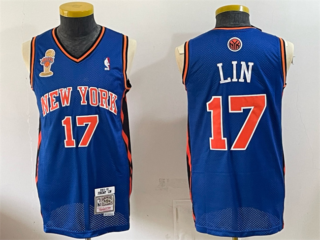 Men's New Yok Knicks #17 Jeremy Lin Blue 2026 Finals Champions Patch Stitched Jersey Men's New Yok Knicks #17 Jeremy Lin Blue 2026 Finals Champions Patch Stitched Jersey