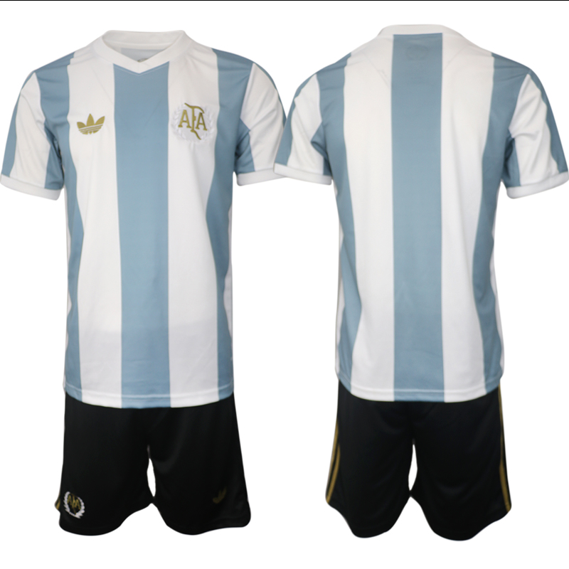 Men's Argentina Blank White/Blue 2024-25 Home Soccer Jersey Suit