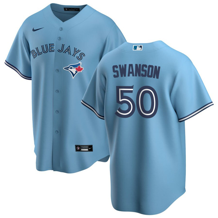 Men's Toronto Blue Jays #50 Erik Swanson Light Blue Cool Base Stitched Jersey Men's Toronto Blue Jays #50 Erik Swanson Light Blue Cool Base Stitched Jersey