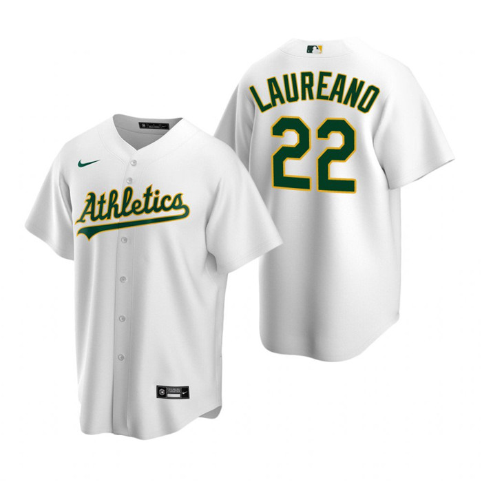 Men's Oakland Athletics #22 Ramón Laureano White Cool Base Stitched Jersey Men's Oakland Athletics #22 Ramón Laureano White Cool Base Stitched Jersey