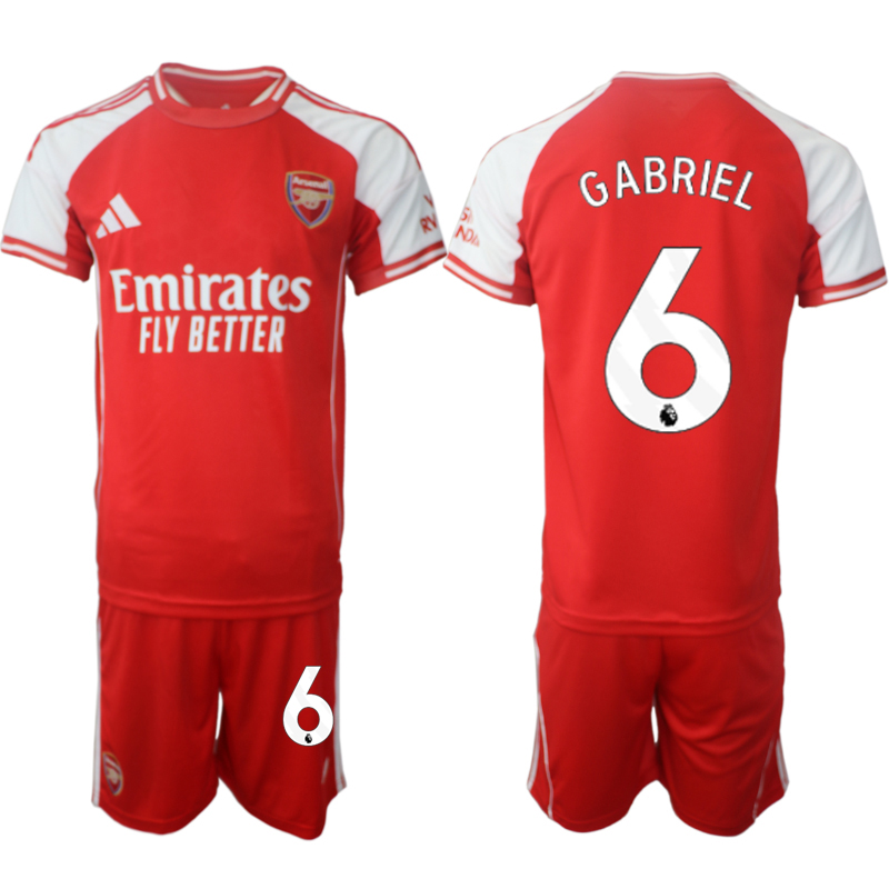 Men's Arsenal F.C #6 Gabriel Red 2025 Home Soccer Jersey Suit Men's Arsenal F.C #6 Gabriel Red 2025 Home Soccer Jersey Suit