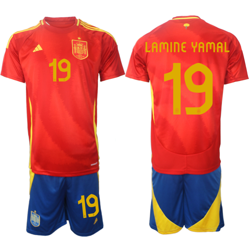 Men's Spain Team #9 Gavi 2024-25 Red Home Soccer Jersey Suit Men's Spain Team #9 Gavi 2024-25 Red Home Soccer Jersey Suit