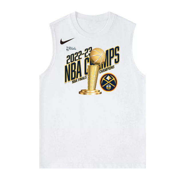 Men's Denver Nuggets White Champions Suit in Action Tank Top Men's Denver Nuggets White Champions Suit in Action Tank Top