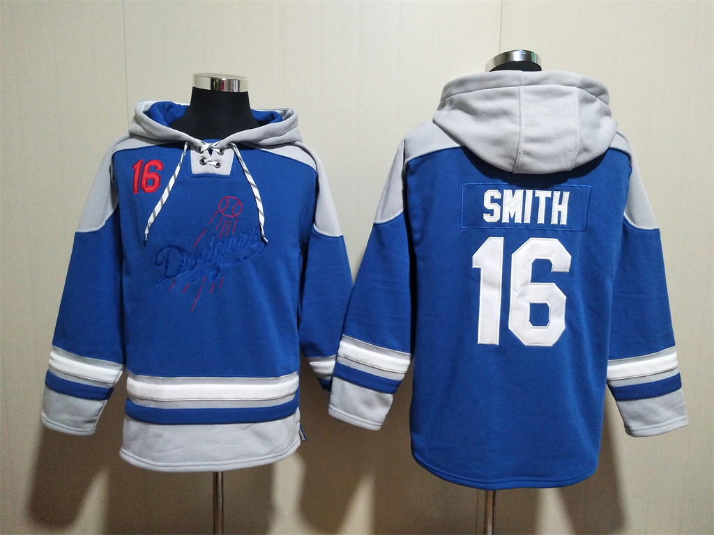 Men's Los Angeles Dodgers #16 Will Smith Blue Ageless Must-Have Lace-Up Pullover Hoodie Men's Los Angeles Dodgers #16 Will Smith Blue Ageless Must-Have Lace-Up Pullover Hoodie