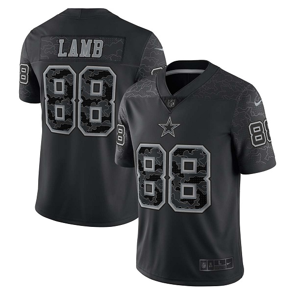 Men's Dallas Cowboys #88 CeeDee Lamb Black Reflective Limited Stitched Football Jersey Men's Dallas Cowboys #88 CeeDee Lamb Black Reflective Limited Stitched Football Jersey