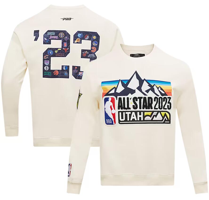 Men's Unisex Pro Standard Cream 2023 All-Star Game Chenille Fleece Pullover Sweatshirt Men's Unisex Pro Standard Cream 2023 All-Star Game Chenille Fleece Pullover Sweatshirt