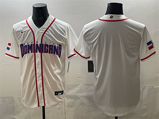 Men's Dominican Republic Baseball Blank White 2026 World Baseball Classic Home Stadium Stitched Jersey Men's Dominican Republic Baseball Blank White 2026 World Baseball Classic Home Stadium Stitched Jersey