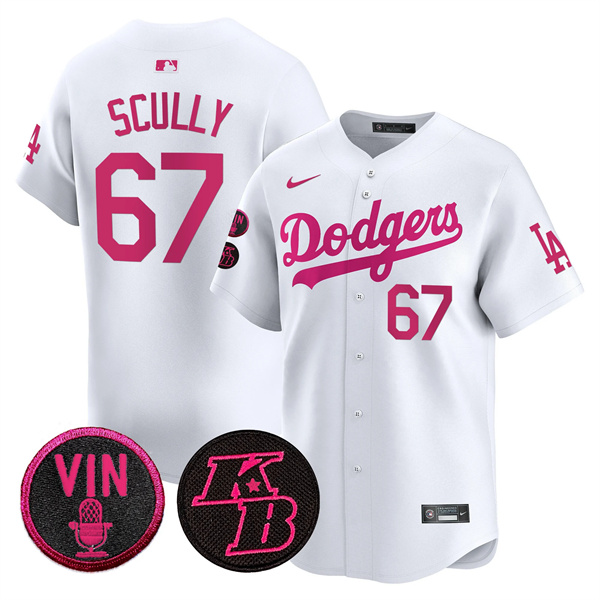 Men's Los Angeles Dodgers #67 Vin Scully White 2026 Mother’s Day Vapor Premier Limited Stitched Baseball Jersey Men's Los Angeles Dodgers #67 Vin Scully White 2026 Mother’s Day Vapor Premier Limited Stitched Baseball Jersey