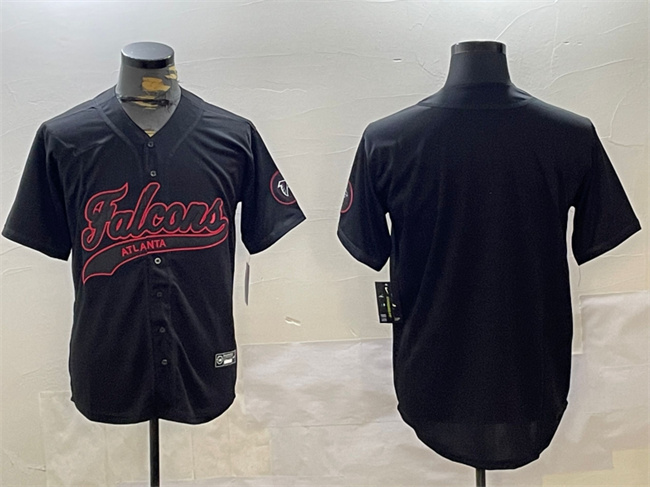 Men's Atlanta Falcons #18 Kirk Cousins Black With Patch Cool Base Stitched Baseball Jersey