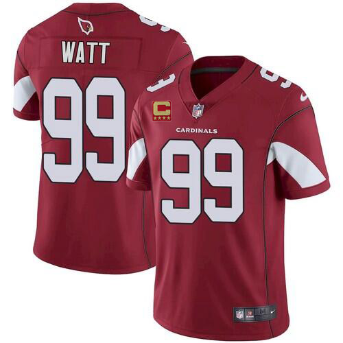 Men's Arizona Cardinals #99 J.J. Watt 2022 Red With 4-star C Patch Vapor Untouchable Limited Stitched Jersey Men's Arizona Cardinals #99 J.J. Watt 2022 Red With 4-star C Patch Vapor Untouchable Limited Stitched Jersey