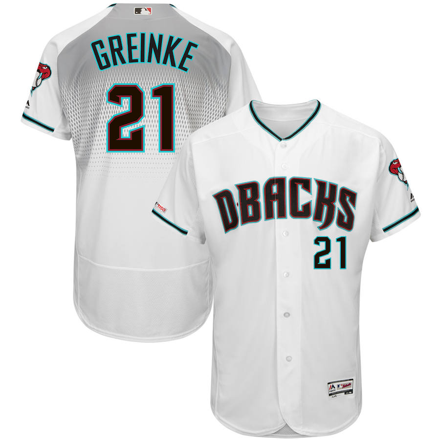 Arizona Diamondbacks #21 Zack Greinke Majestic Fashion Authentic Collection Flex Base Player Jersey White Arizona Diamondbacks #21 Zack Greinke Majestic Fashion Authentic Collection Flex Base Player Jersey White